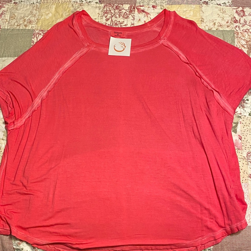 Zenana Women's Vibrant Pink Short Sleeve Tee 3X